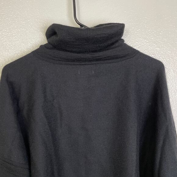 Cuyana Oversized Turtleneck Sweater Black Womens Regular Knit Tunic Slit - Picture 9 of 12